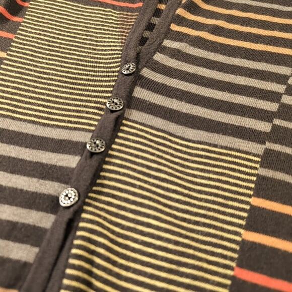 Nic + Zoe Cotton Blend Patchwork Striped Cardigan, size Petite Small - Picture 5 of 7